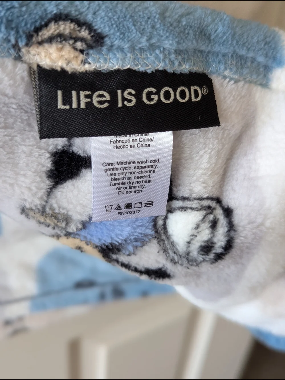 Life is Good Plush Golf Throw Blanket 50 x 70in - Blue & White NEW